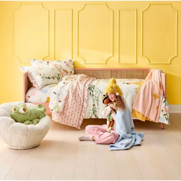 Twin princess vine kids comforter the Disney Collection girls cream blanket & sh - Picture 2 of 5